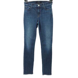 J Brand Jeans Skinny Leg Womens Size 27 Mid Rise Stretchy Dark Wash Denim Pants